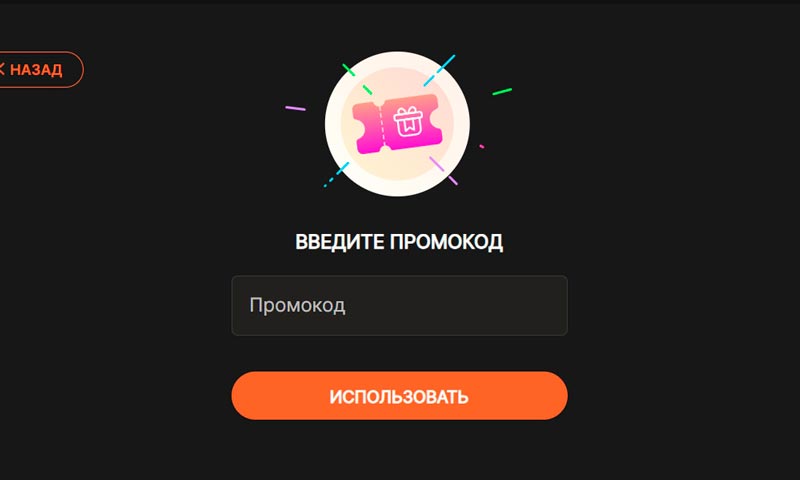 Применение промокода